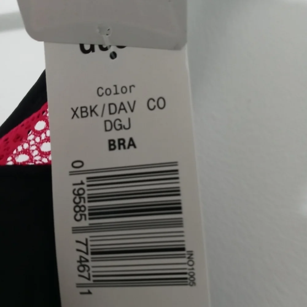 Hanes Flex Fit Comfort Moisture Wicking Black Pink Bra St Small G506